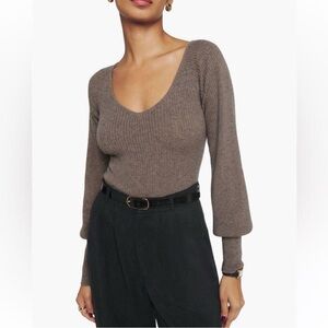 Reformation Hart Scoop Neck Cashmere Rib Sweater